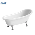 White acrylic indoor freestanding bathtub